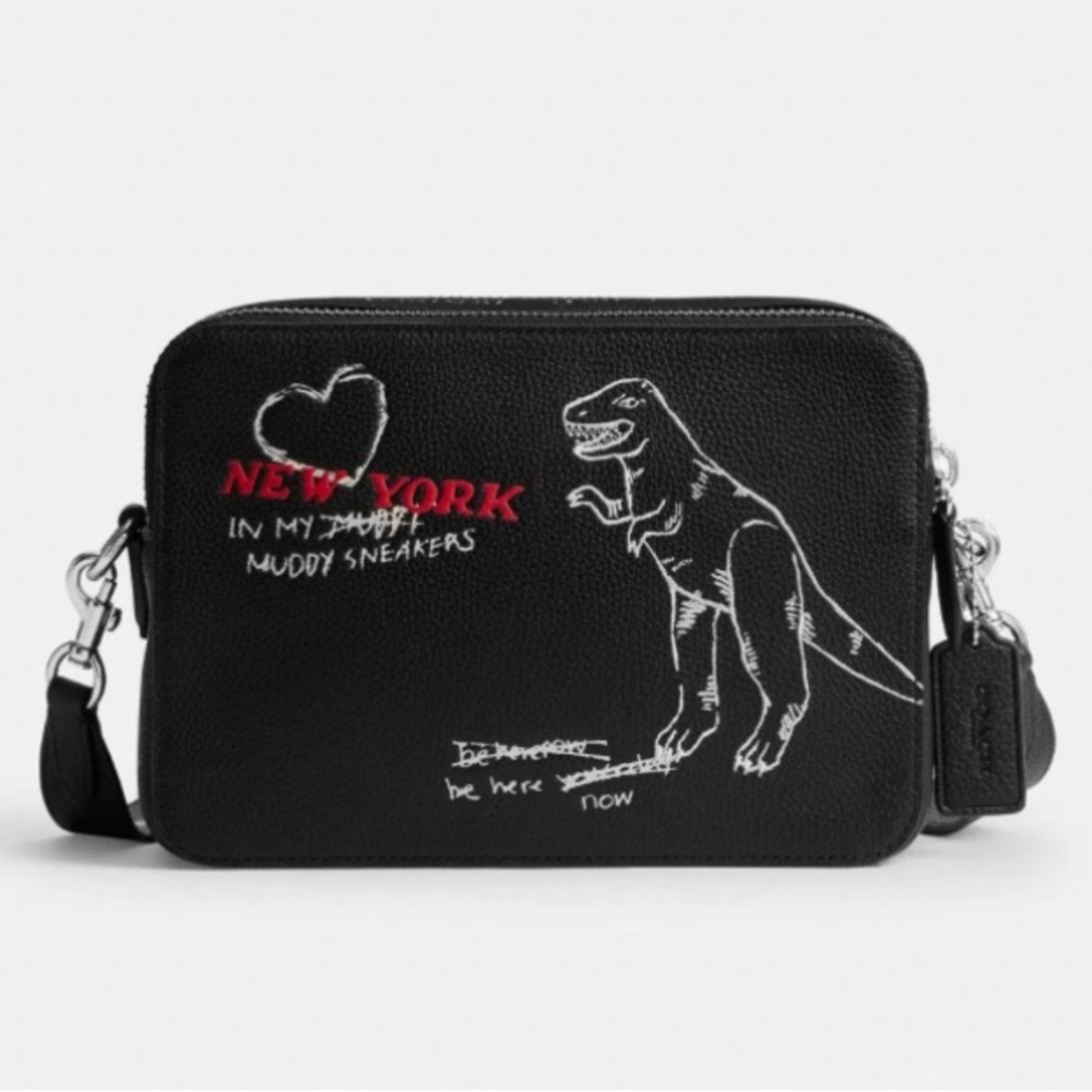 NWT Coach Charter Crossbody Bag 24 With Sketch Print CAK20 In Black Multi $495